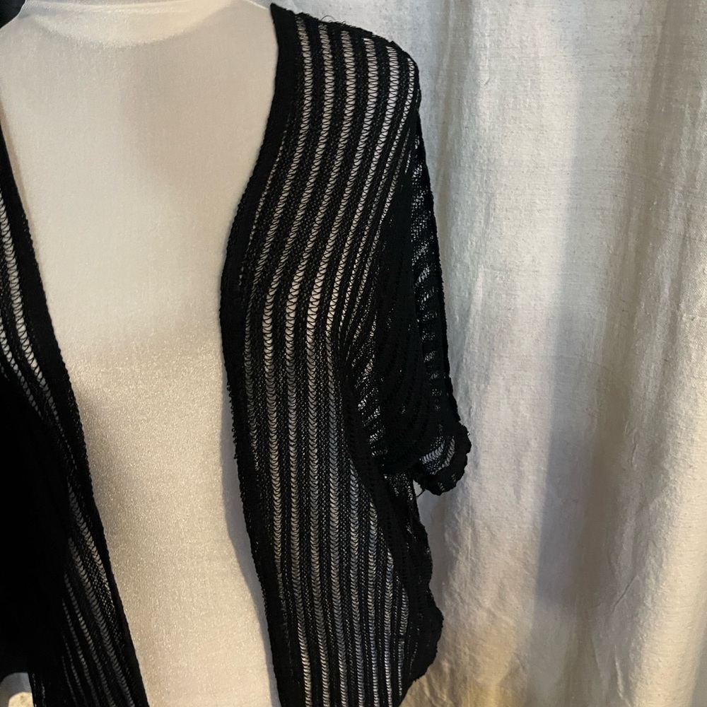 Black Sheer Knit Women's Sweater